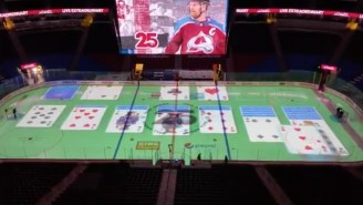 The Avalanche Are Projecting Games On The Ice During Intermission Because There Are No Fans