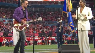 Watch Jazmine Sullivan And Eric Church Split National Anthem Duties Before Superbowl LV