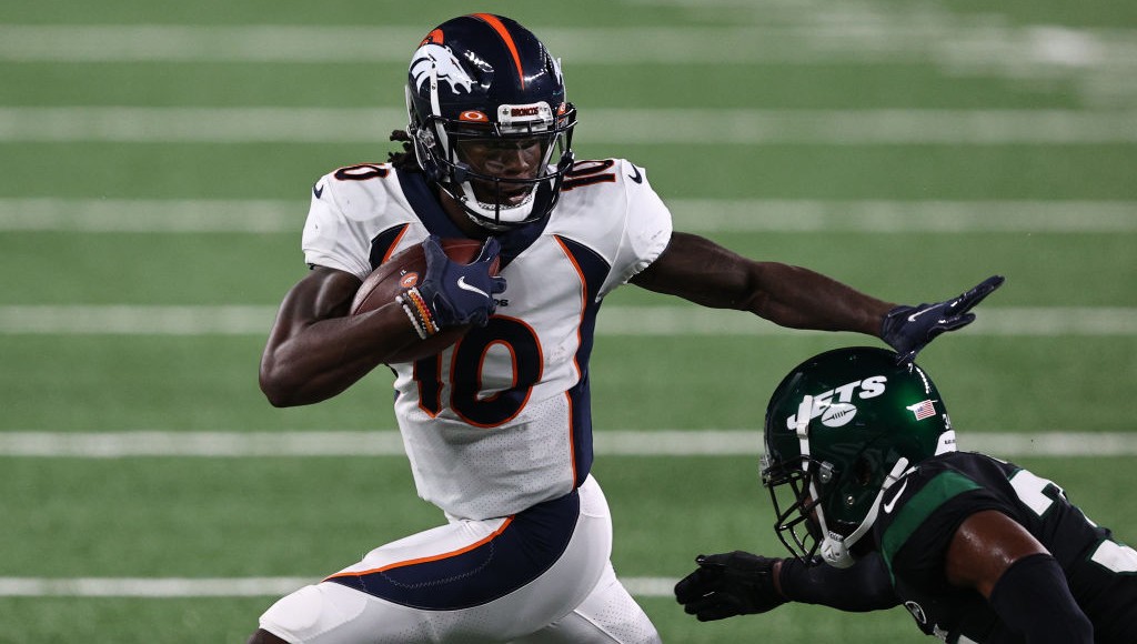Broncos WR Jerry Jeudy practices, in line to play Sunday