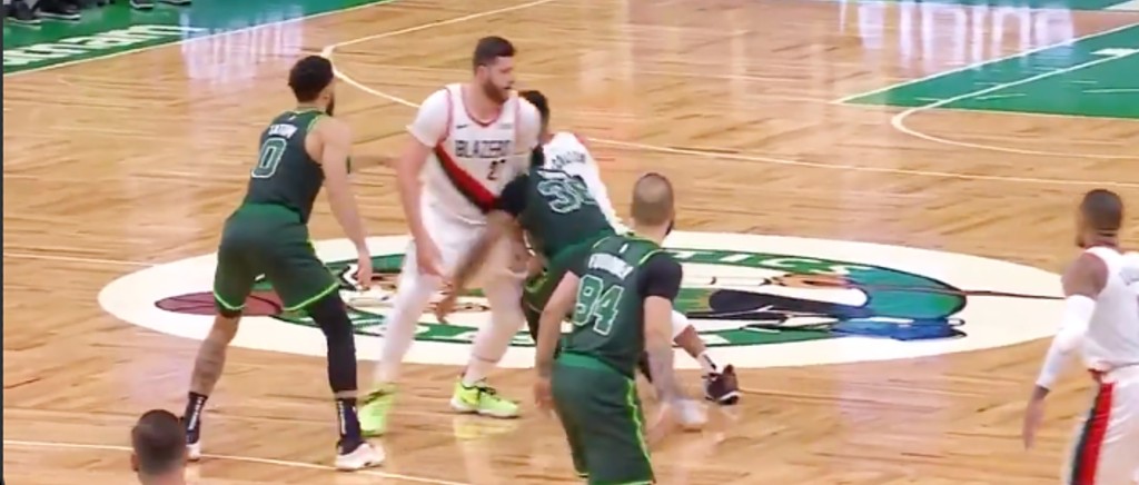 Marcus Smart Got Ejected For A Low Blow On Jusuf Nurkić During A Moving Screen