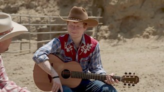 Ed Sheeran Leaves His Vampire Ways Behind To Become A Cowboy On ‘The Late Late Show’