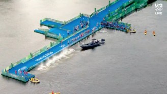 The Olympic Men’s Triathlon Had To Get Restarted Because Of A Boat Blocking The Start