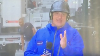 Jim Cantore Kept Getting Trolled And Mocked As He Dramatically Covered Hurricane Ida (In A Baseball Helmet, Of Course)