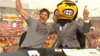 ‘College GameDay’ Guest Picker Ashton Kutcher Got Hit With A ‘Take A Shower’ Chant By Iowa State Fans