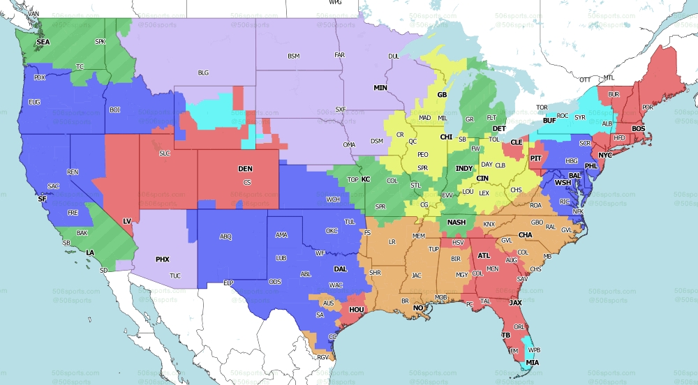 NFL Week 4 TV Broadcast Maps