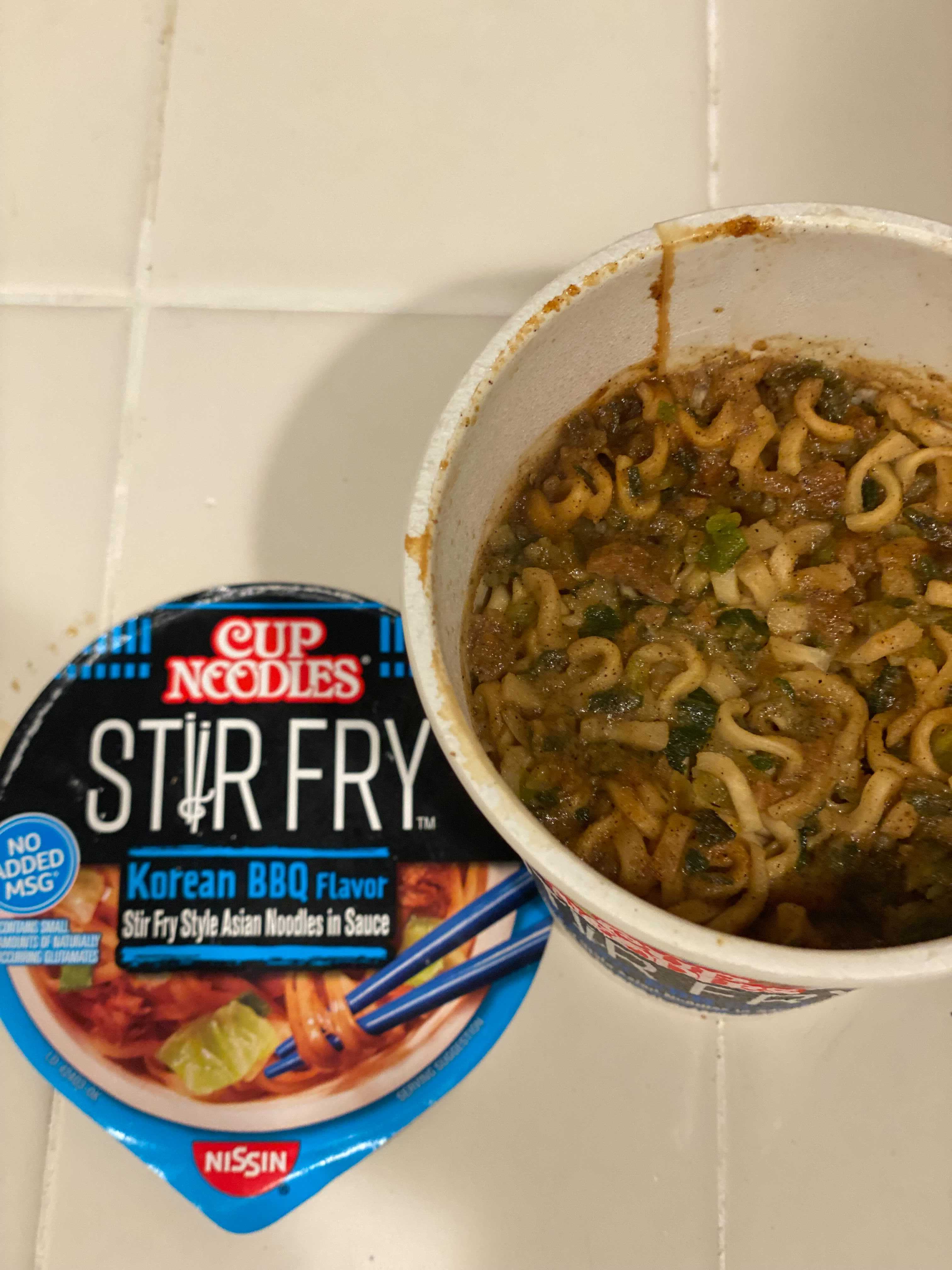 Nissin Cup Noodles Stir Fry: Korean BBQ Flavor Review 