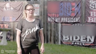 ‘The Daily Show’ Hilariously Profiled A New Jersey Woman Fighting For Her Right To Post ‘F#ck Biden’ Signage On Her Property