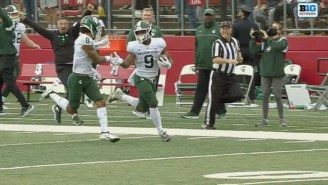 Michigan State’s Kenneth Walker Waved Goodbye To Defenders And Dapped Up A Teammate During A 94-Yard Touchdown Run