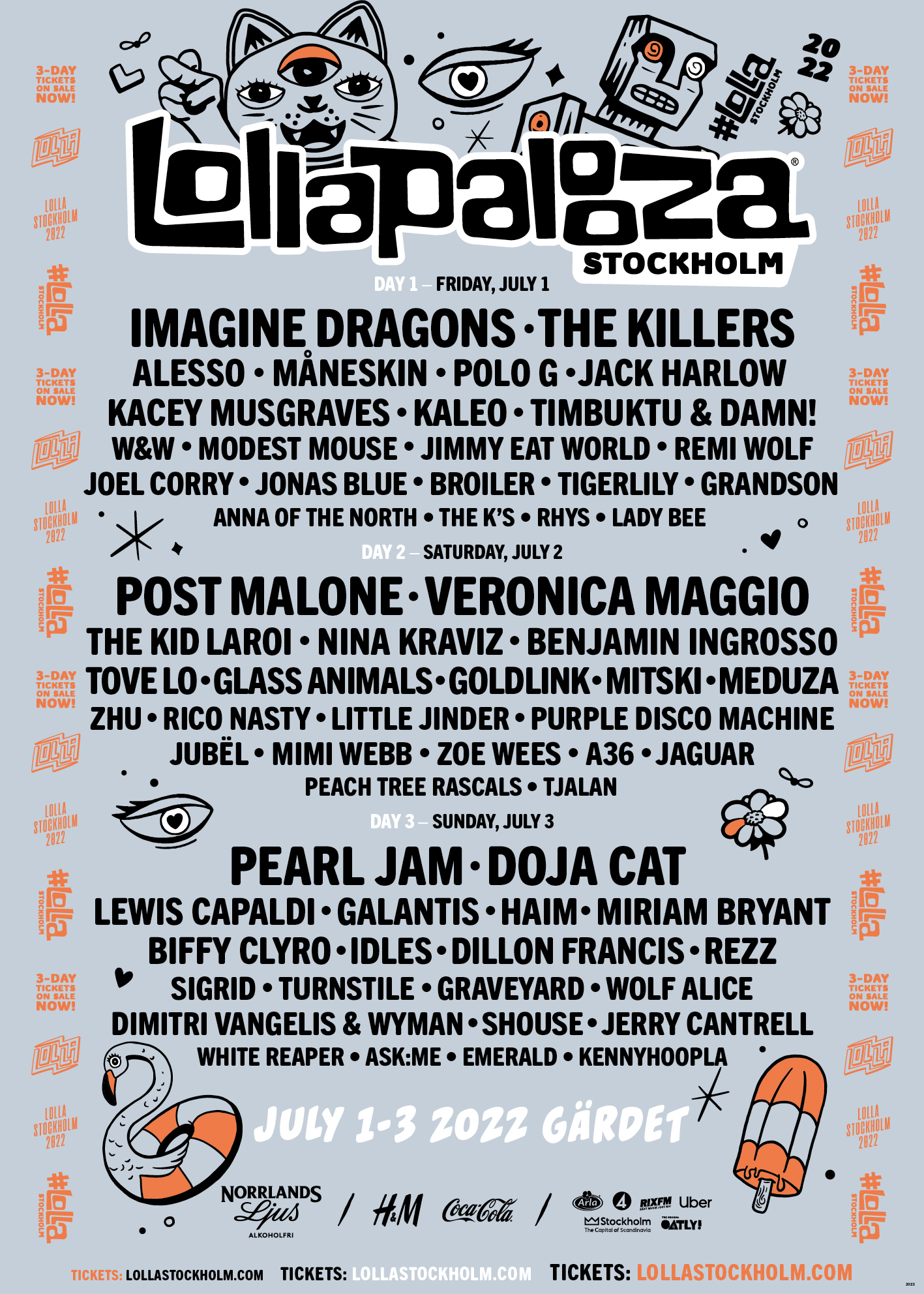 Schedule Lollapalooza 2022
