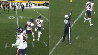 A Bears Defender Got Called For Taunting For…Walking Too Close To The Steelers Bench?