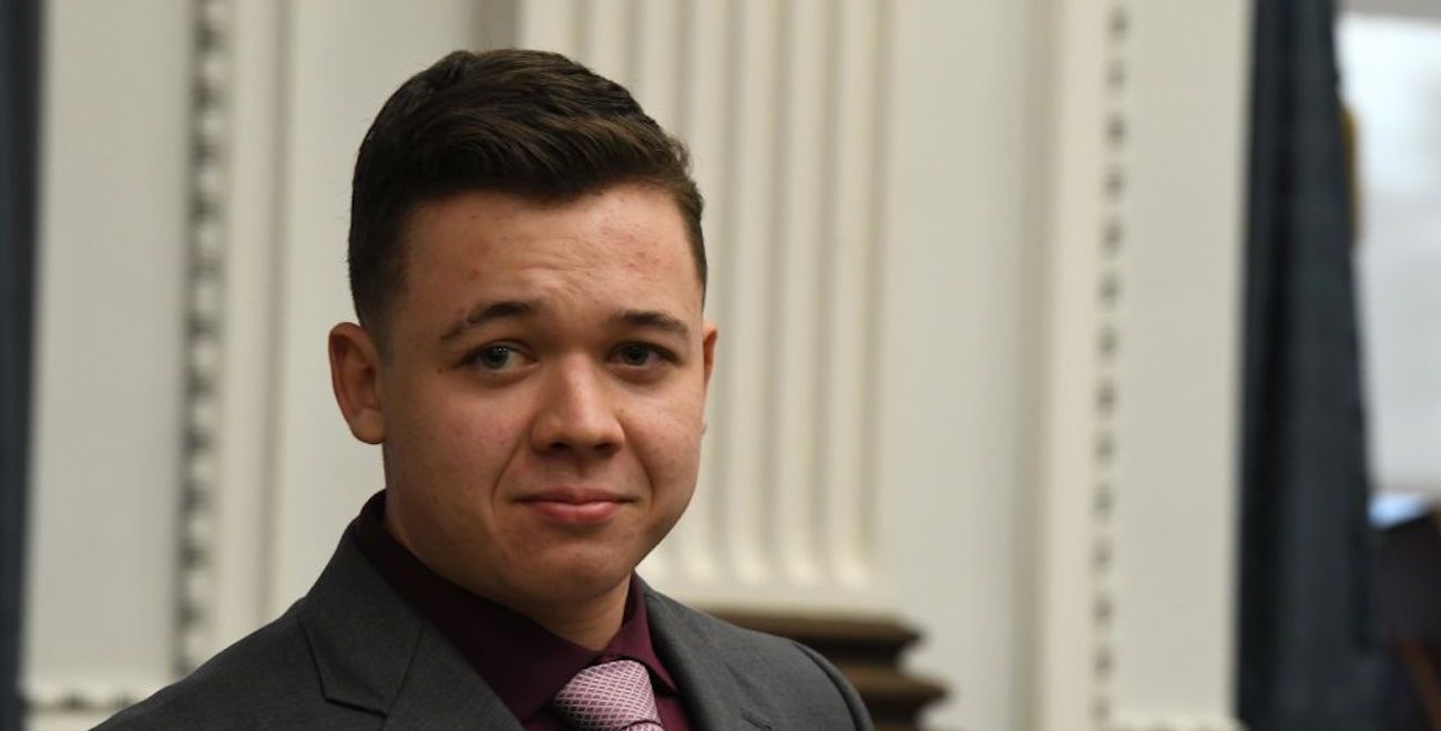 Kyle Rittenhouse takes a break during his trial at the Kenosha County Courthouse on November 10, 2021 in Kenosha, Wisconsin