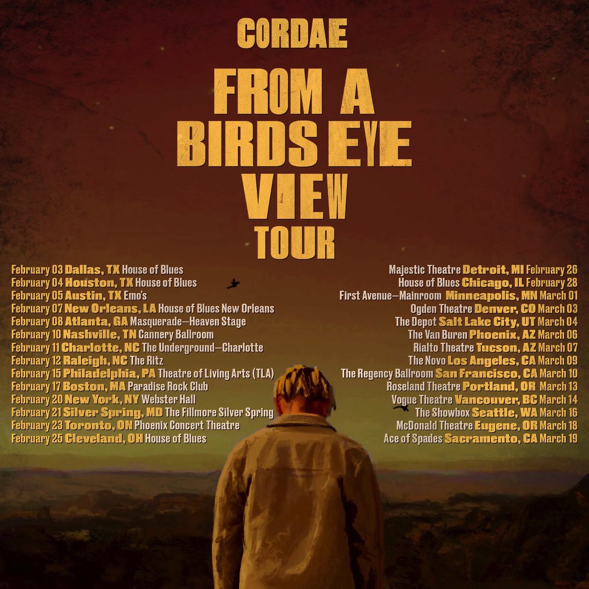 cordae birds eye view tour dates