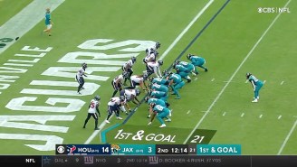 A Fan Ran Into The End Zone Looking For A Pass On A Jags Touchdown Run