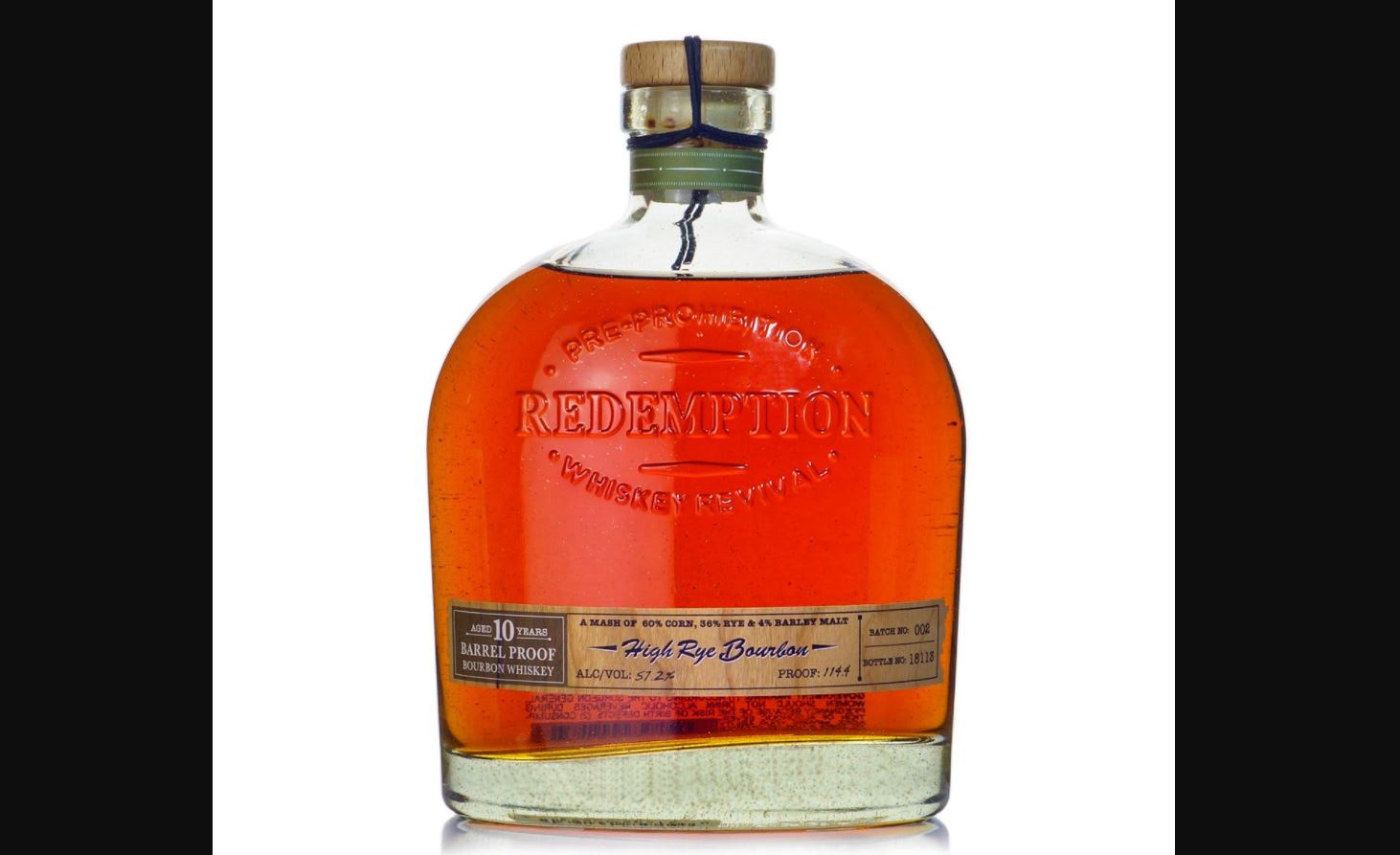 Redemption 10 Year Barrel Proof High Rye Bourbon