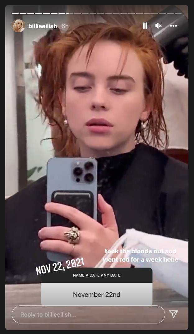 Billie Eilish Red Hair Color 2021