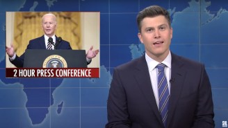 ‘SNL’ Weekend Update Took On Joe Biden’s Epic Press Conference, The New M&Ms, And Dwayne Johnson’s Dinosaur