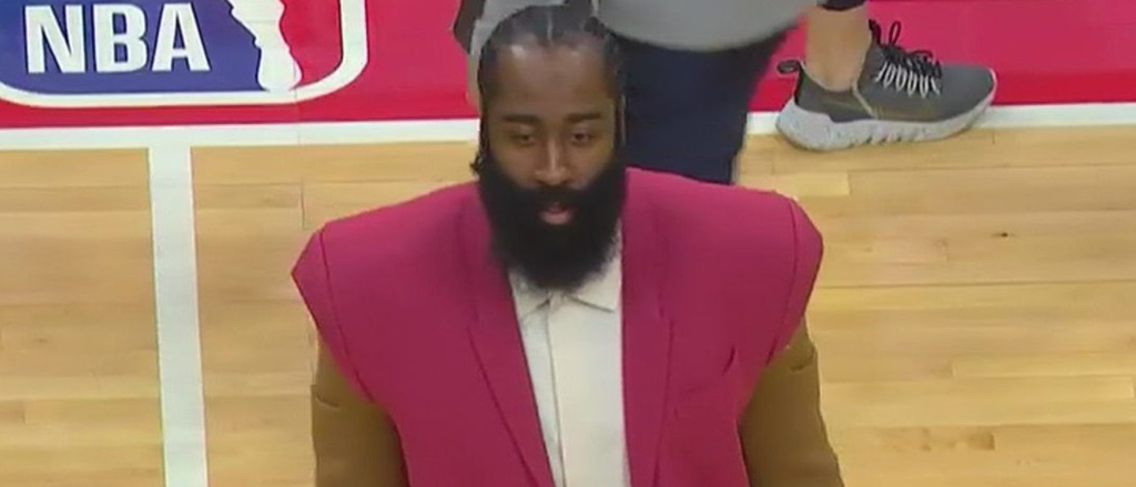 Tim and Friends on X: James Harden's game 1 outfit. Drop your
