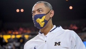 A Scuffle Broke Out At The End Of Michigan-Wisconsin After Head Coach Juwan Howard Swiped At Someone In The Handshake Line