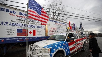 The MAGA Trucker Convoy Meant To ‘Choke’ D.C. Wound Up Only Having One 18-Wheeler And A Handful Of Assorted Vehicles