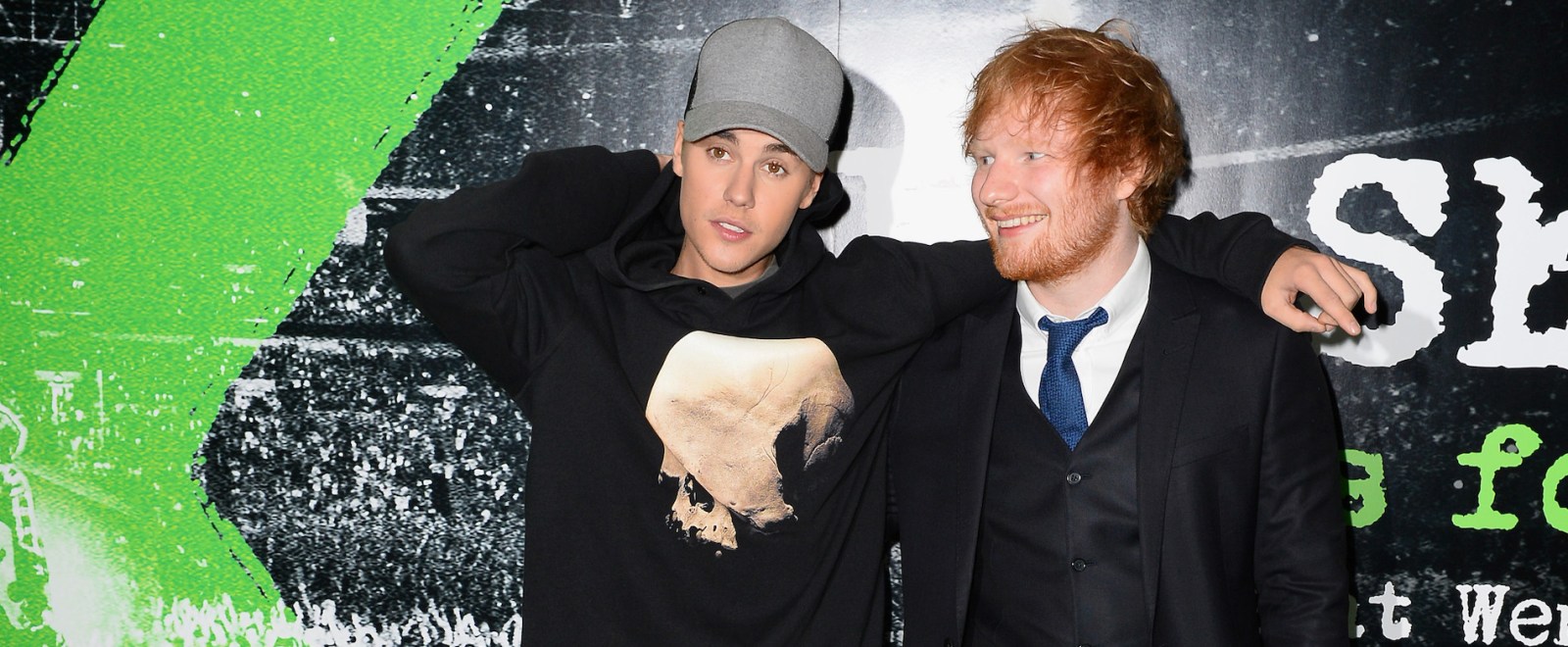 Justin Bieber Ed Sheeran Ed Sheeran Jumpers For Goalposts Premiere 2015