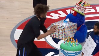 Robin Lopez’s Latest Run-In With A Mascot Involved Him Laying Out G-Wiz For Making A Joke About His Birthday