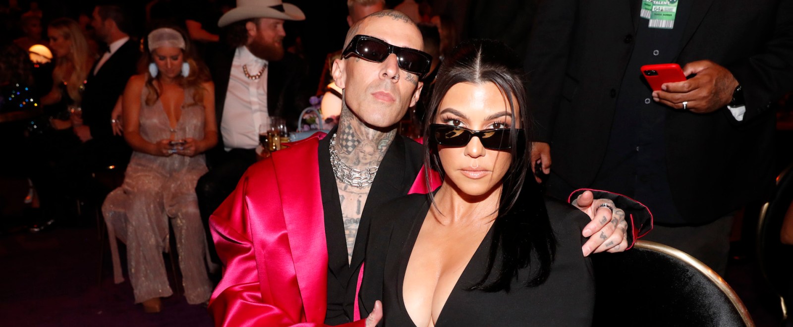 Travis Barker Kourtney Kardashian 64th Annual Grammy Awards 2022