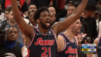 Joel Embiid Hit A Spinning Three To Beat The Raptors In OT And Go Up 3-0