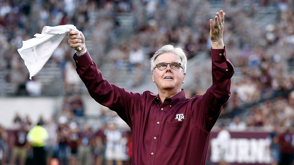 Lieutenant Governor Dan Patrick at Kyle Field on October 09, 2021 in College Station, Texas