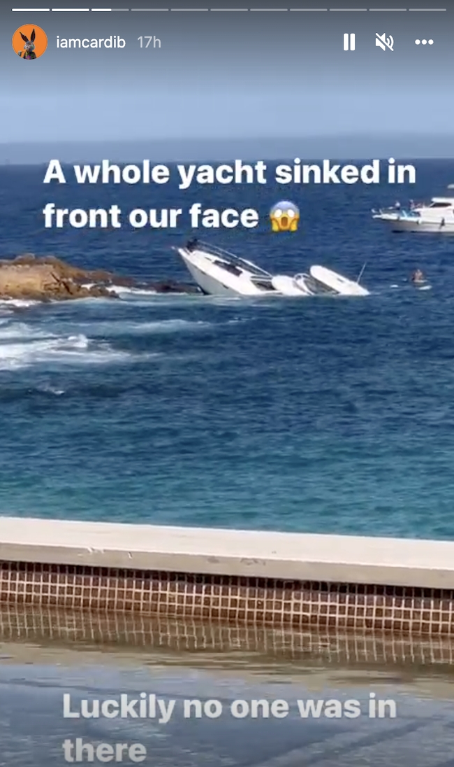 Cardi B yacht sink