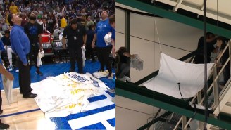 A Leaky Roof Delayed The Start Of The Second Half During Game 4 Of Mavs-Warriors