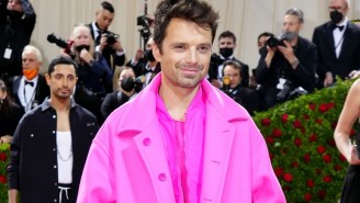 Sebastian Stan Continued His Reign As An Unpredictable King In Hot Pink At The Met Gala