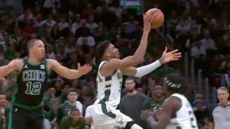 Giannis Antetokounmpo Went Off The Backboard To Himself For An Emphatic Two-Handed Slam