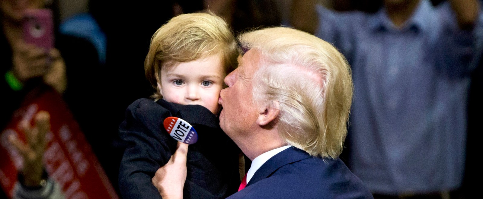 trump kiss kid