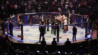 A Woman Tried To Rush The Octagon At UFC 274 And Got Hilariously Tossed Aside By Security