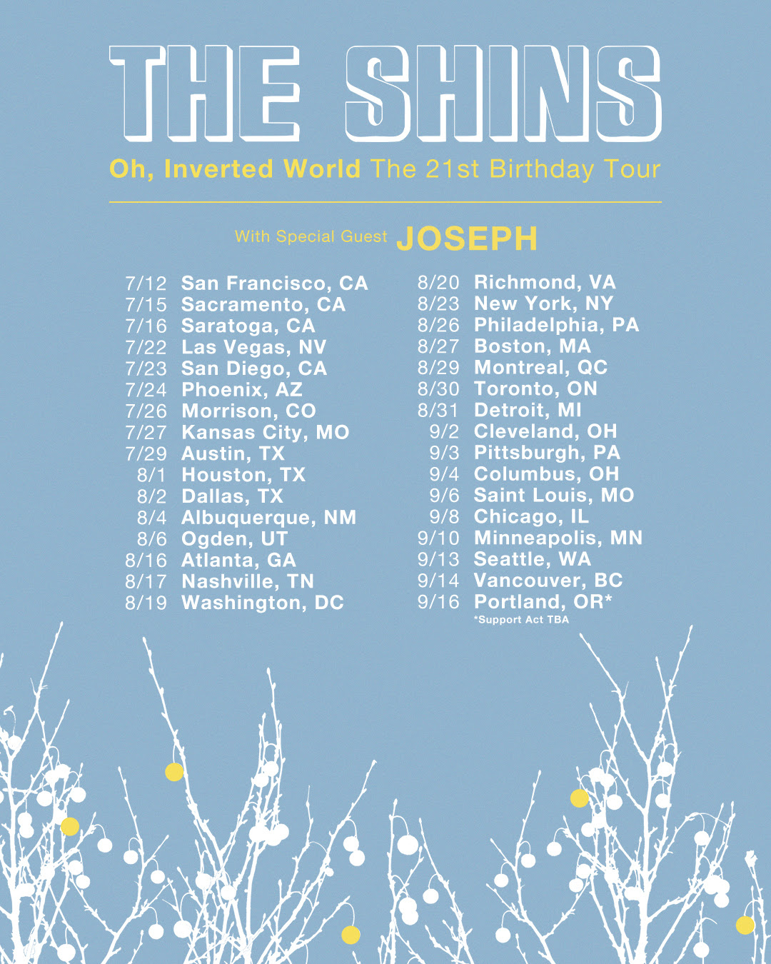 The Shins Oh, Inverted World Tour
