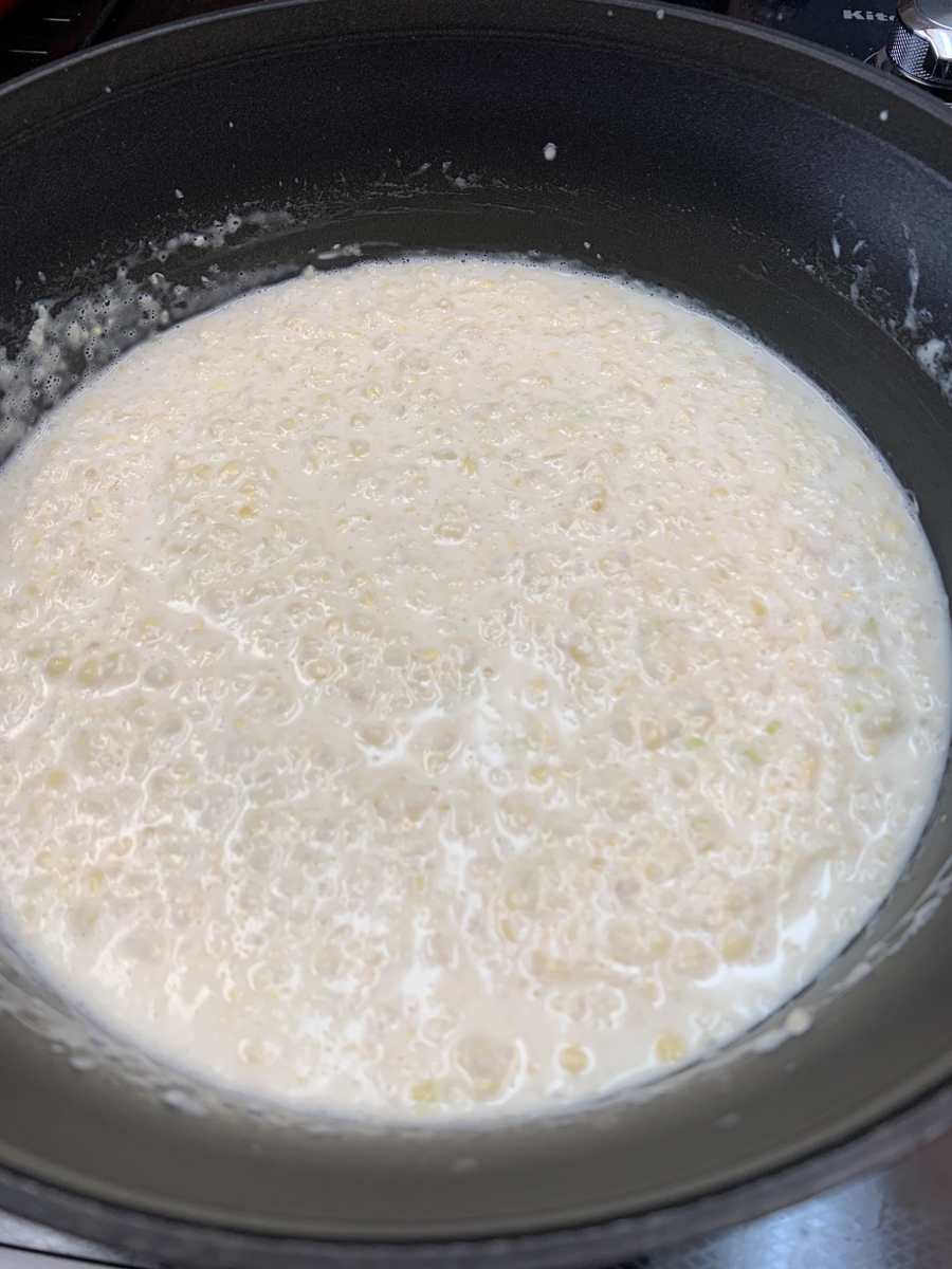 Corn and cream for agnolotti