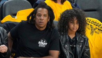 Blue Ivy Carter Couldn’t Help But Get Embarrassed By Her Dad Jay-Z Courtside At The NBA Finals