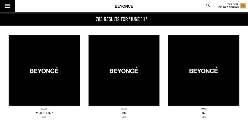 Beyonce website 7/11/22 B7 tease
