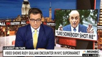 Chris Hayes Gave A Hilarious Slow-Motion Play-By-Play Of Rudy Giuliani’s Exaggerated Response To His So-Called ‘Attack’ At A Staten Island Grocery Store