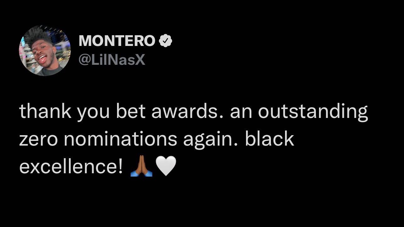 lil nas x tweet thank you bet