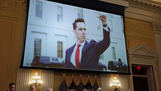 Everyone Is Laughing At Fist-Pumping Fake Tough Guy Josh Hawley After The Jan 6th Committee Showed Video Of Him Running For His Life Like Michael Scott In A Fire Drill