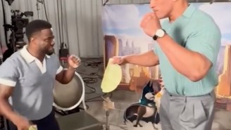The Rock And Kevin Hart Smacked The Heck Out Of Each Other With Tortillas For A TikTok Challenge