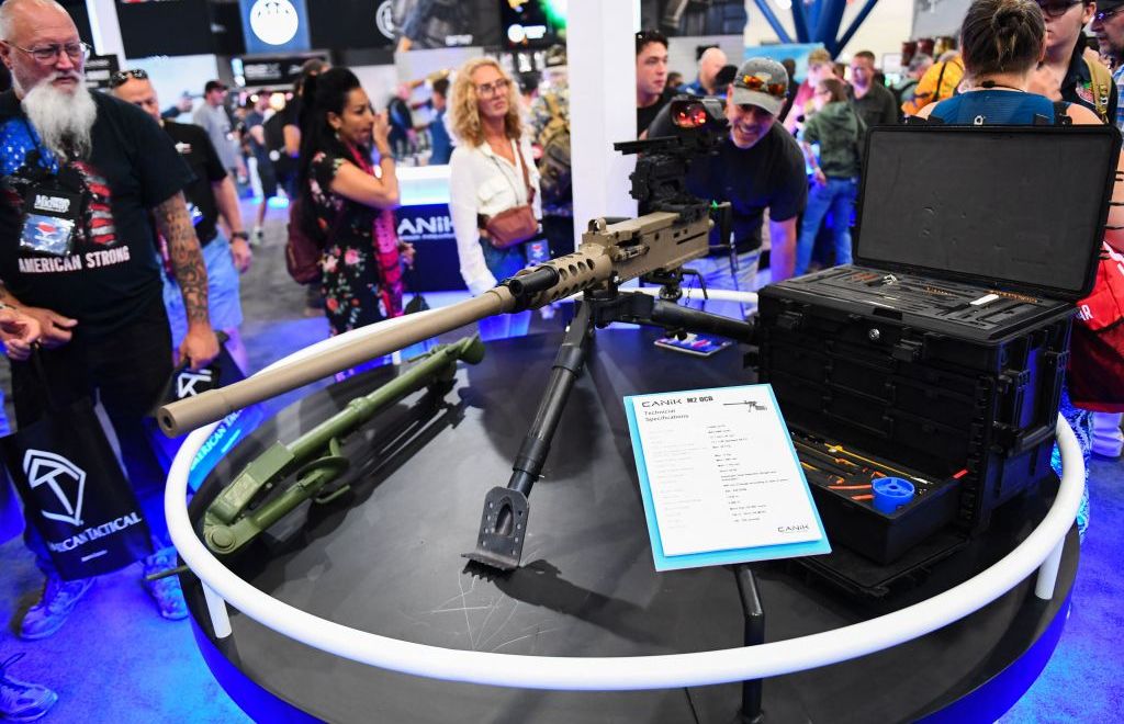 Attendees of the 2022 NRA Annual Meeting check out the latest in firearm technology.