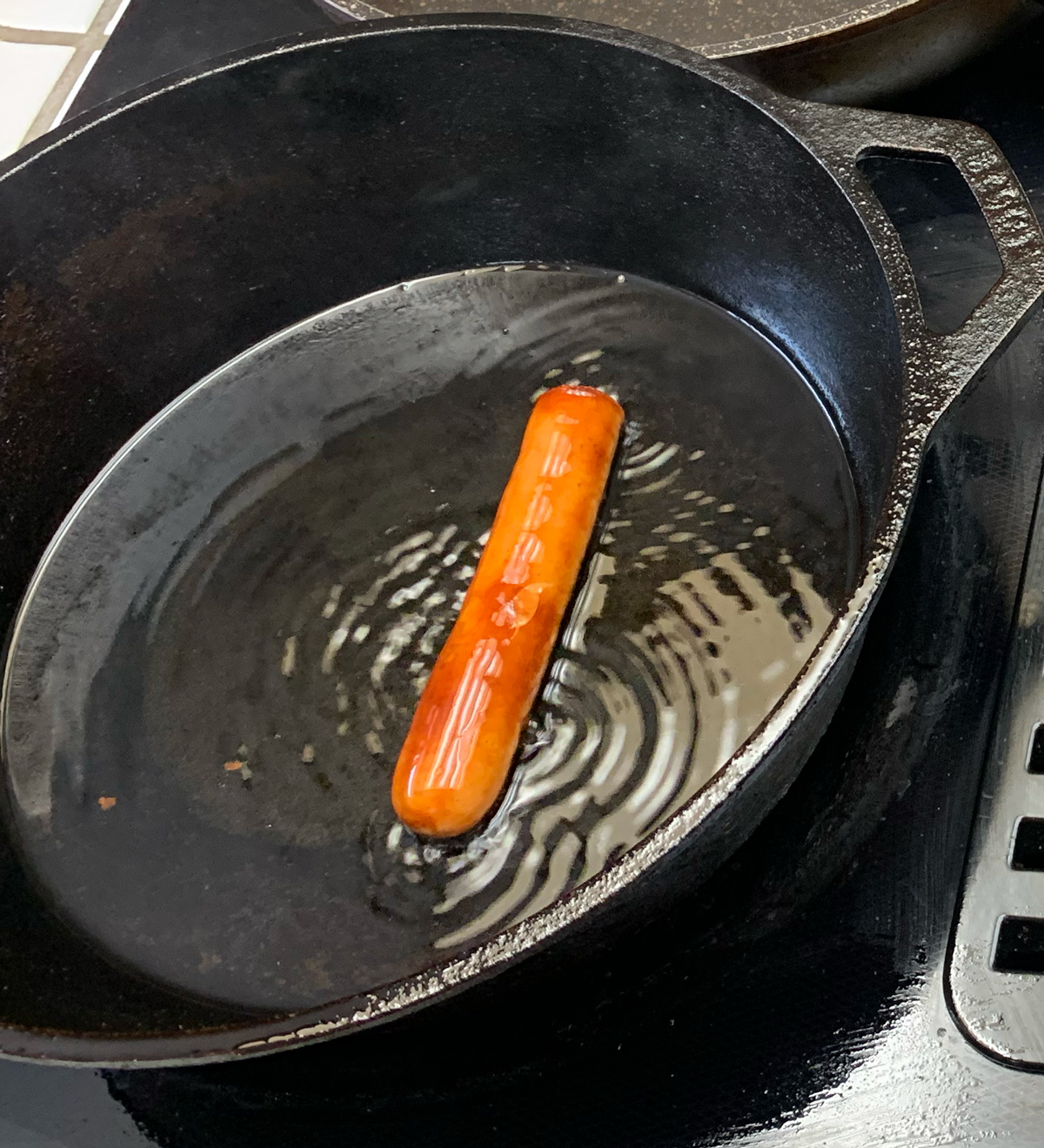 Pan Frying Hot Dog