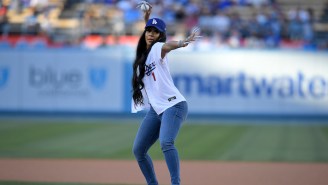 Watch Saweetie ‘Tap In’ To Her Inner Sandy Koufax As She Throws The First Pitch At The L.A. Dodgers Game