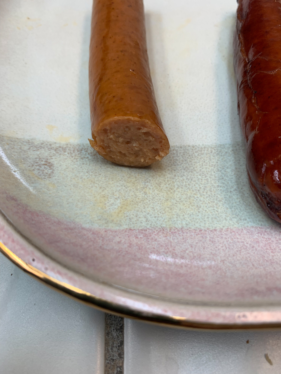 Sous Vide Hot Dog cross section