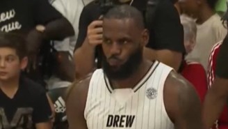 LeBron James Appeared To Cover The Adidas Logo On His Drew League Jersey