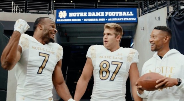 Notre Dame teases Shamrock Series uniform in 'The Hangover' fashion