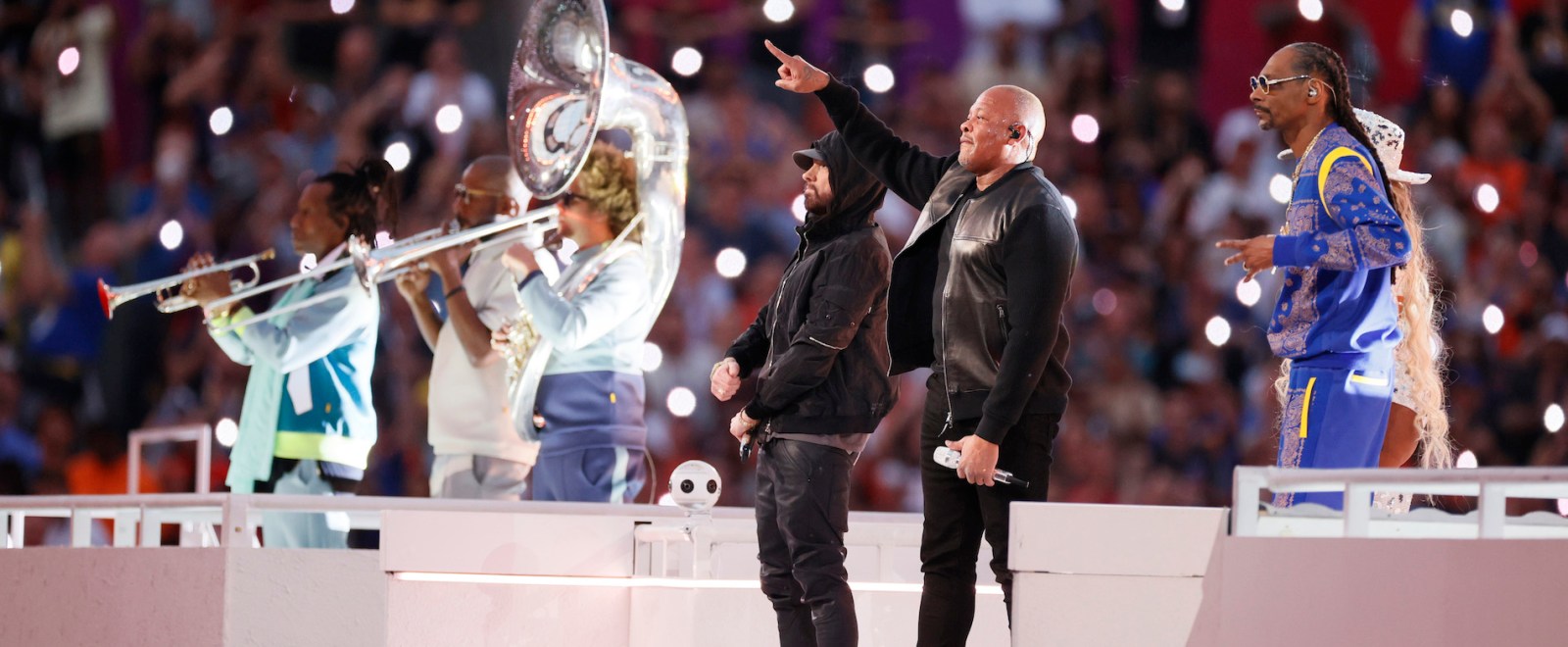 Eminem Dr Dre Snoop Dogg Pepsi Super Bowl LVI Halftime Show 2022
