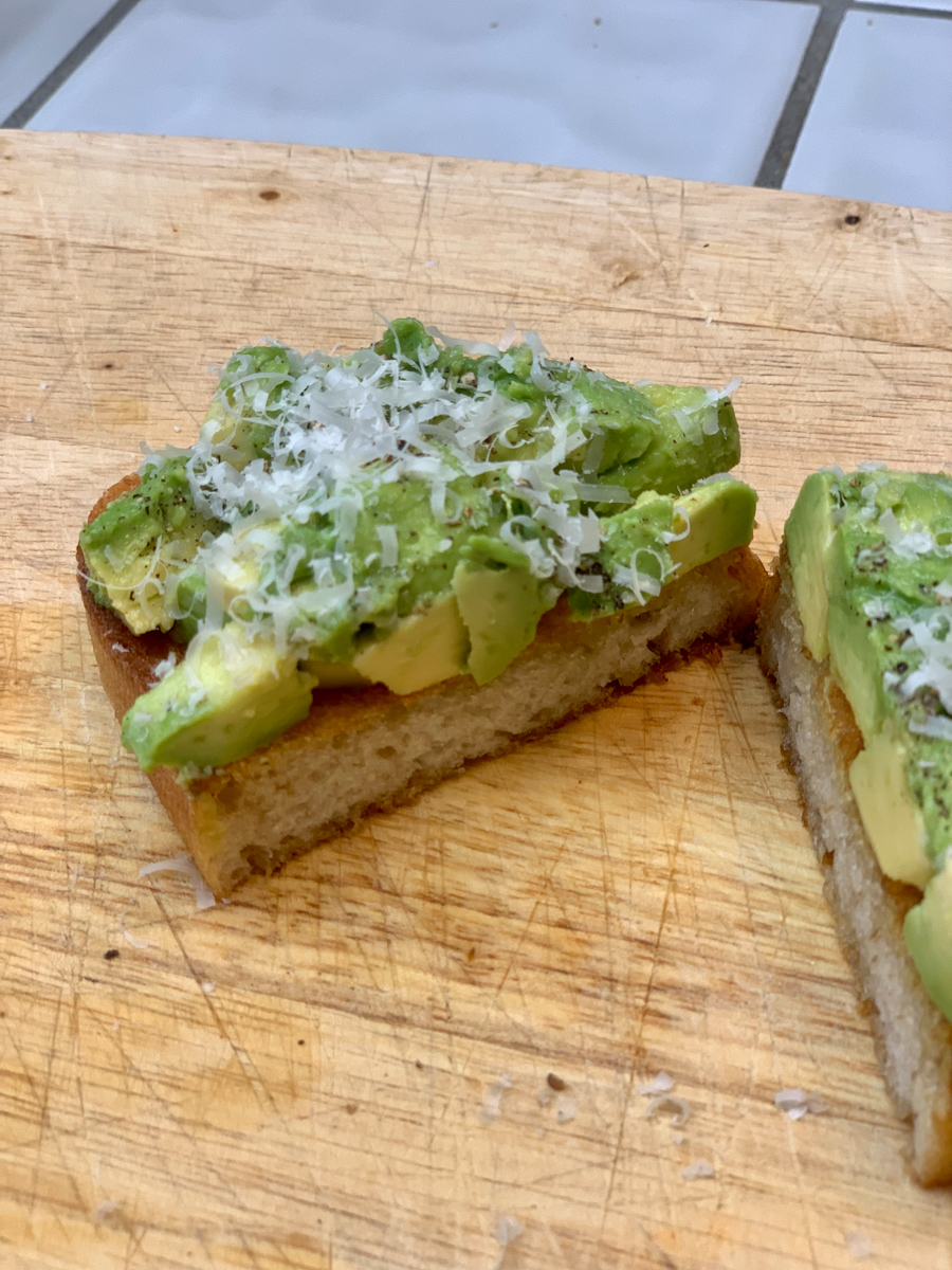 Cross section avocado toast
